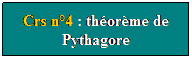 Zone de Texte: Crs n4 : thorme de Pythagore
