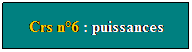 Zone de Texte: Crs n6 : puissances
