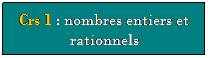 Zone de Texte: Crs 1 : nombres entiers et rationnels
